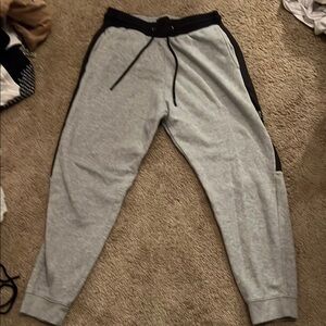Gray Jogger Pants with Black Trim